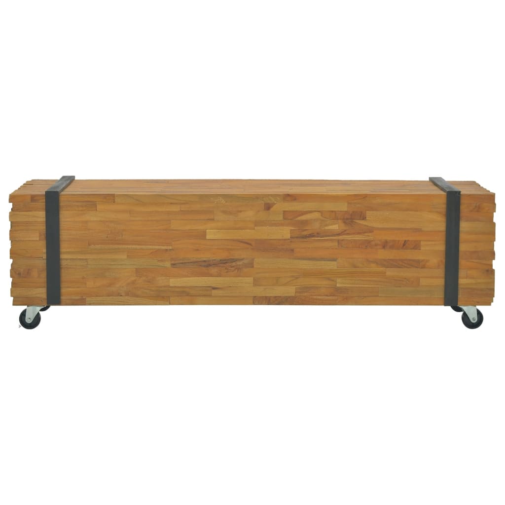 TV-taso 110x30x32,5 cm täysi tiikki - Sisustajankoti.fi