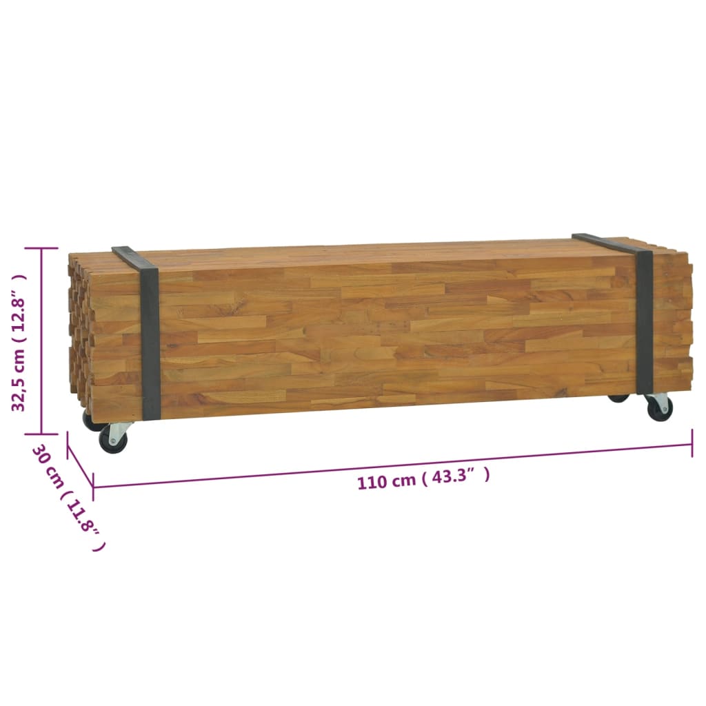 TV-taso 110x30x32,5 cm täysi tiikki - Sisustajankoti.fi