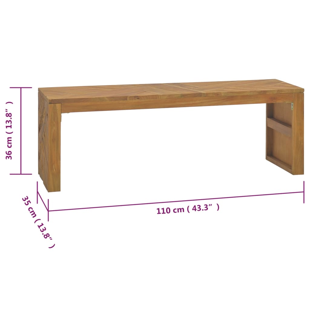 TV-taso 110x35x36 cm täysi tiikki - Sisustajankoti.fi