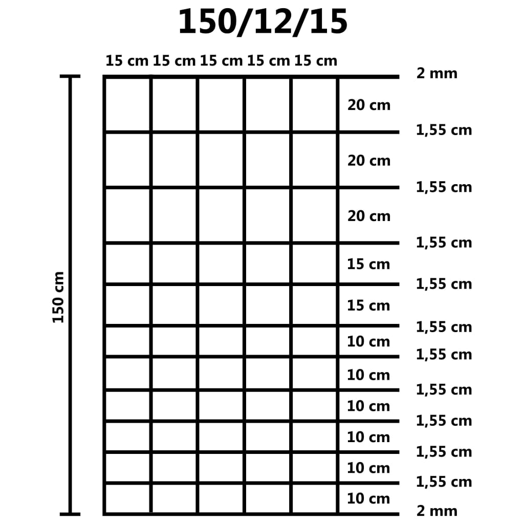 Puutarha-aita galvanoitu teräs 50 m 150 cm hopea - Sisustajankoti.fi