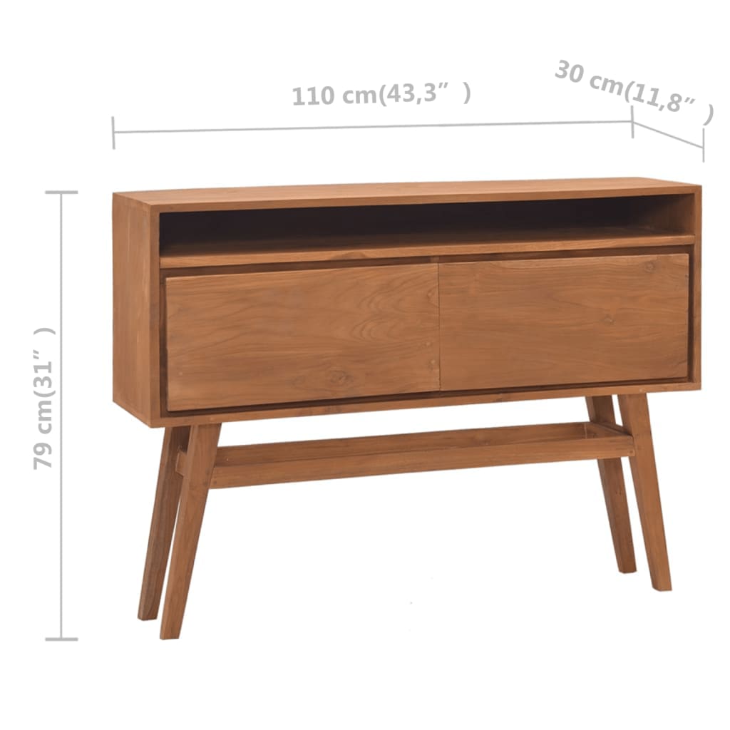 Konsolipöytä 110x30x79 cm täysi tiikki - Sisustajankoti.fi