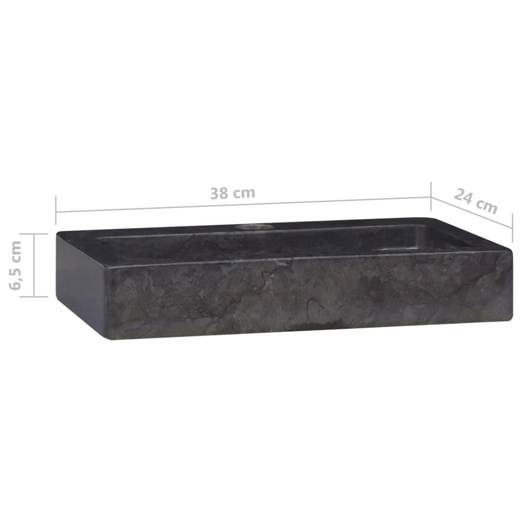 Pesuallas musta 38x24x6,5 cm marmori - Sisustajankoti.fi