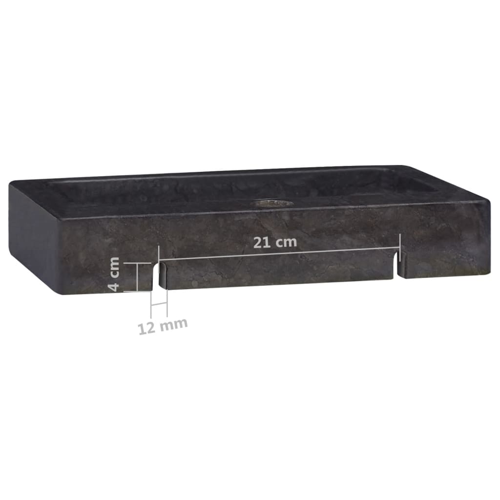 Pesuallas musta 38x24x6,5 cm marmori - Sisustajankoti.fi