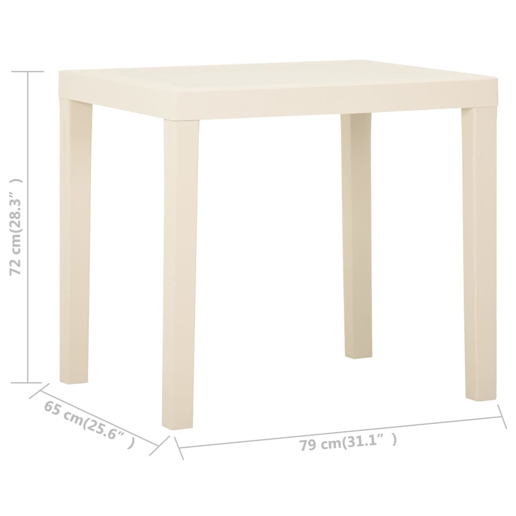 Puutarhapöytä valkoinen 79x65x72 cm muovi - Sisustajankoti.fi