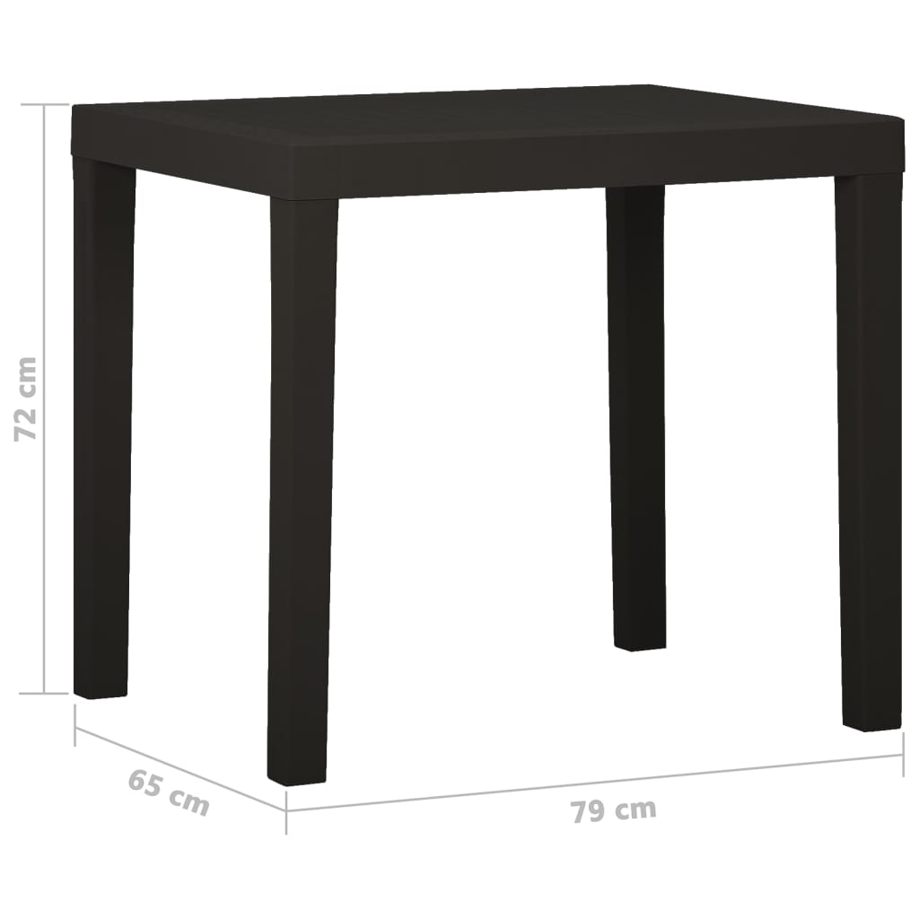 Puutarhapöytä antrasiitti 79x65x72 cm muovi - Sisustajankoti.fi
