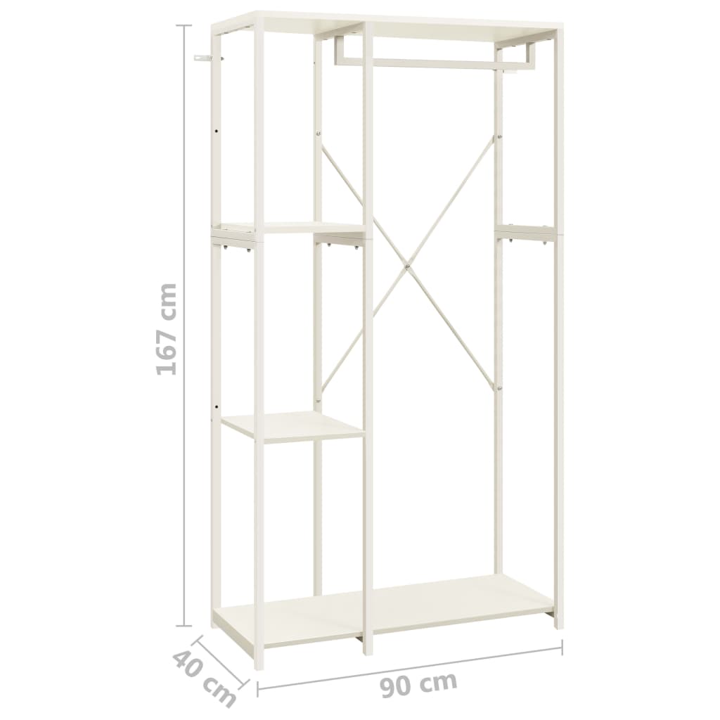 Vaatekaappi valkoinen 90x40x167 cm metalli ja - Sisustajankoti.fi