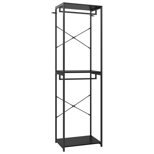 Vaatekaappi musta 60x40x213 cm metalli ja - Sisustajankoti.fi
