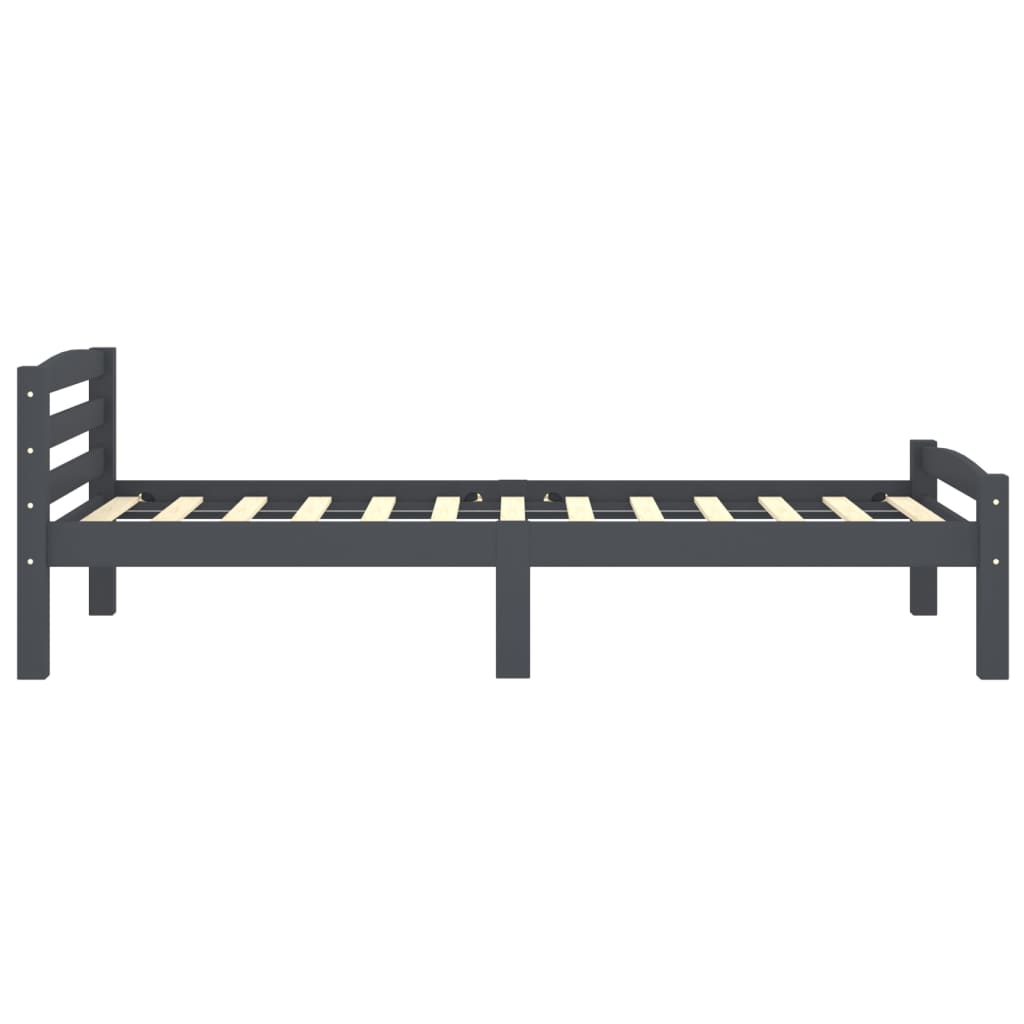 Sängynrunko tummanharmaa täysi mänty 100x200 cm - Sisustajankoti.fi