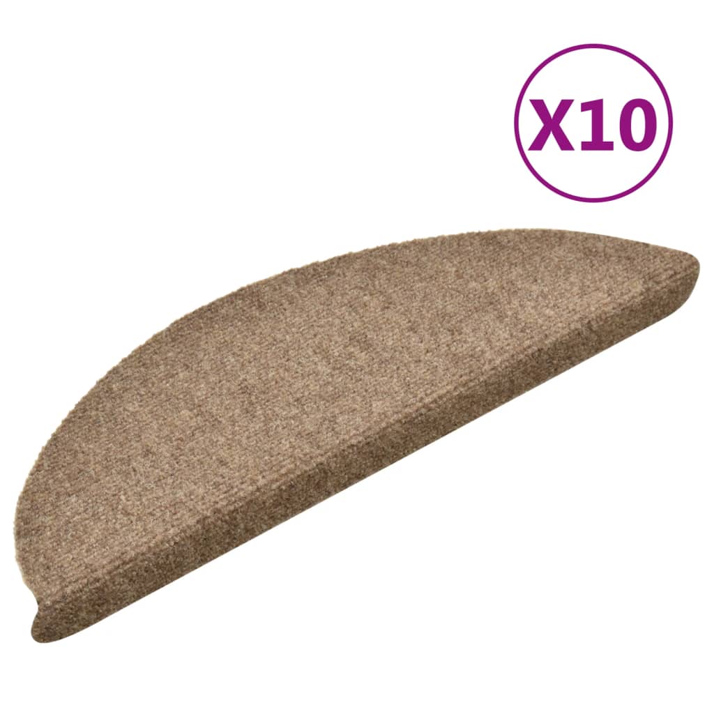 Itsekiinnittyvät porrasmatot 10 kpl kerma 56x17x3 cm neulahuopa - Sisustajankoti.fi