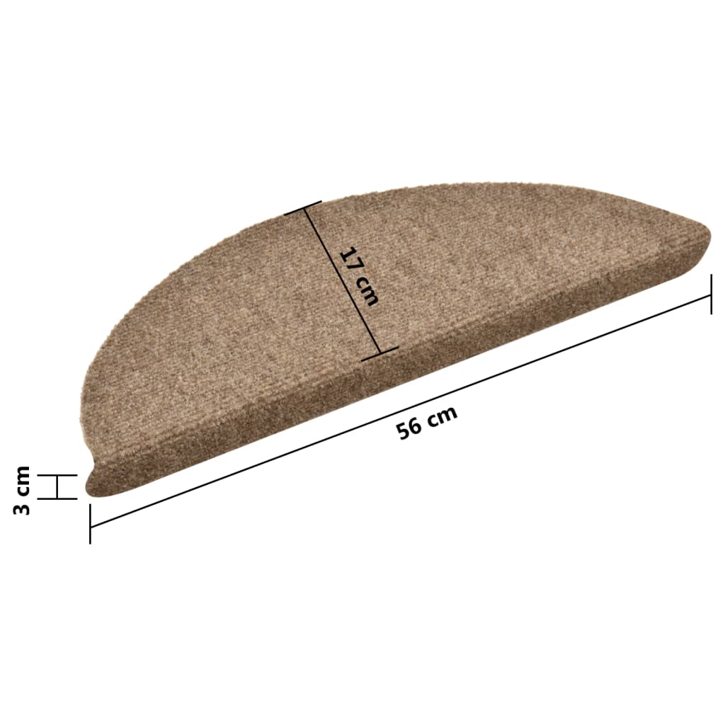 Itsekiinnittyvät porrasmatot 10 kpl kerma 56x17x3 cm neulahuopa - Sisustajankoti.fi