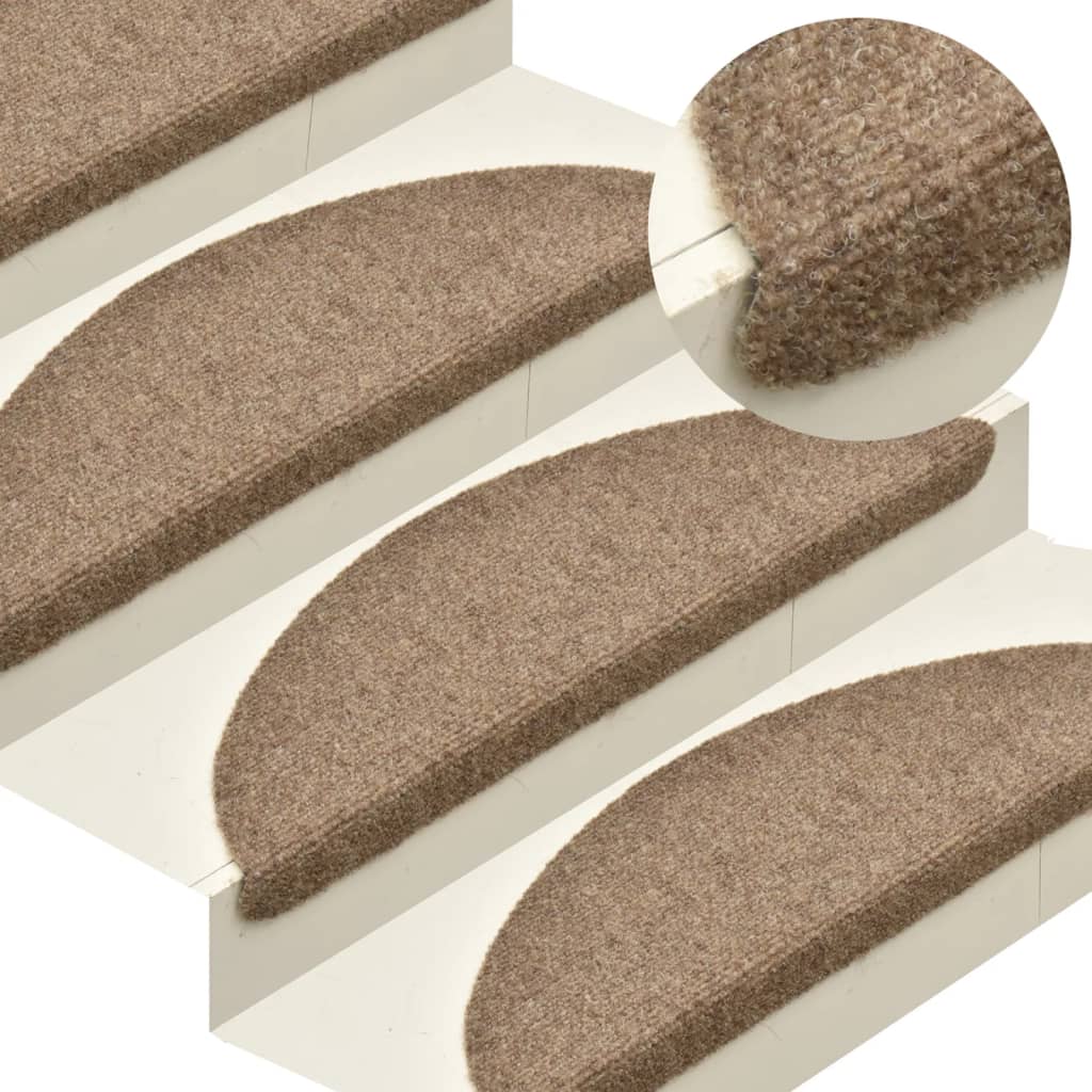 Itsekiinnittyvät porrasmatot 10 kpl kerma 56x17x3 cm neulahuopa - Sisustajankoti.fi
