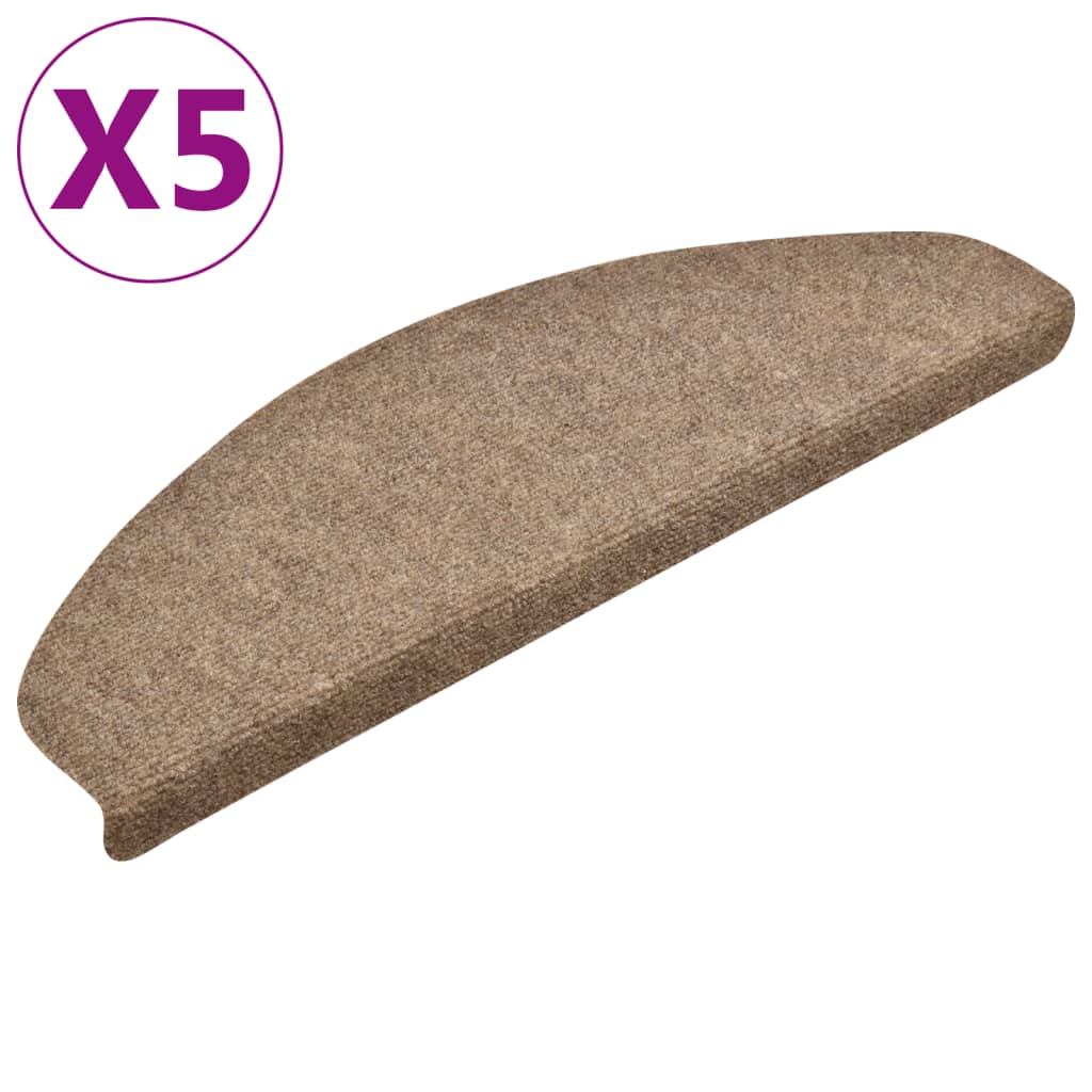 Itsekiinnittyvät porrasmatot 5 kpl kerma 65x21x4 cm neulahuopa - Sisustajankoti.fi