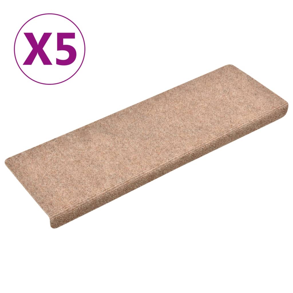 Porrasmatot 5 kpl ruskea 65x25 cm neulahuopa - Sisustajankoti.fi