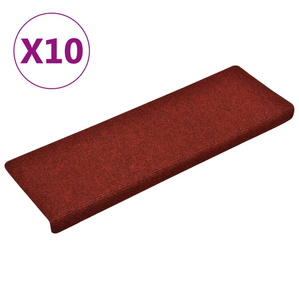 Porrasmatot 10 kpl viininpunainen 65x25 cm neulahuopa - Sisustajankoti.fi