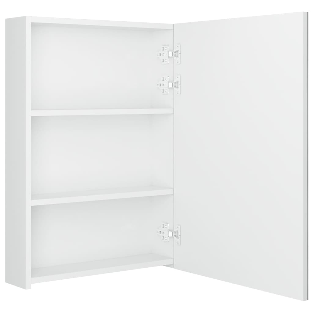 LED kylpyhuoneen peilikaappi kiiltävä valkoinen 50x13x70 cm - Sisustajankoti.fi