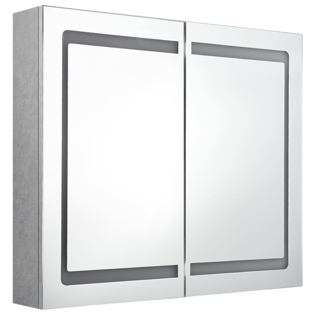 LED kylpyhuoneen peilikaappi betoninharmaa 80x12x68 cm - Sisustajankoti.fi