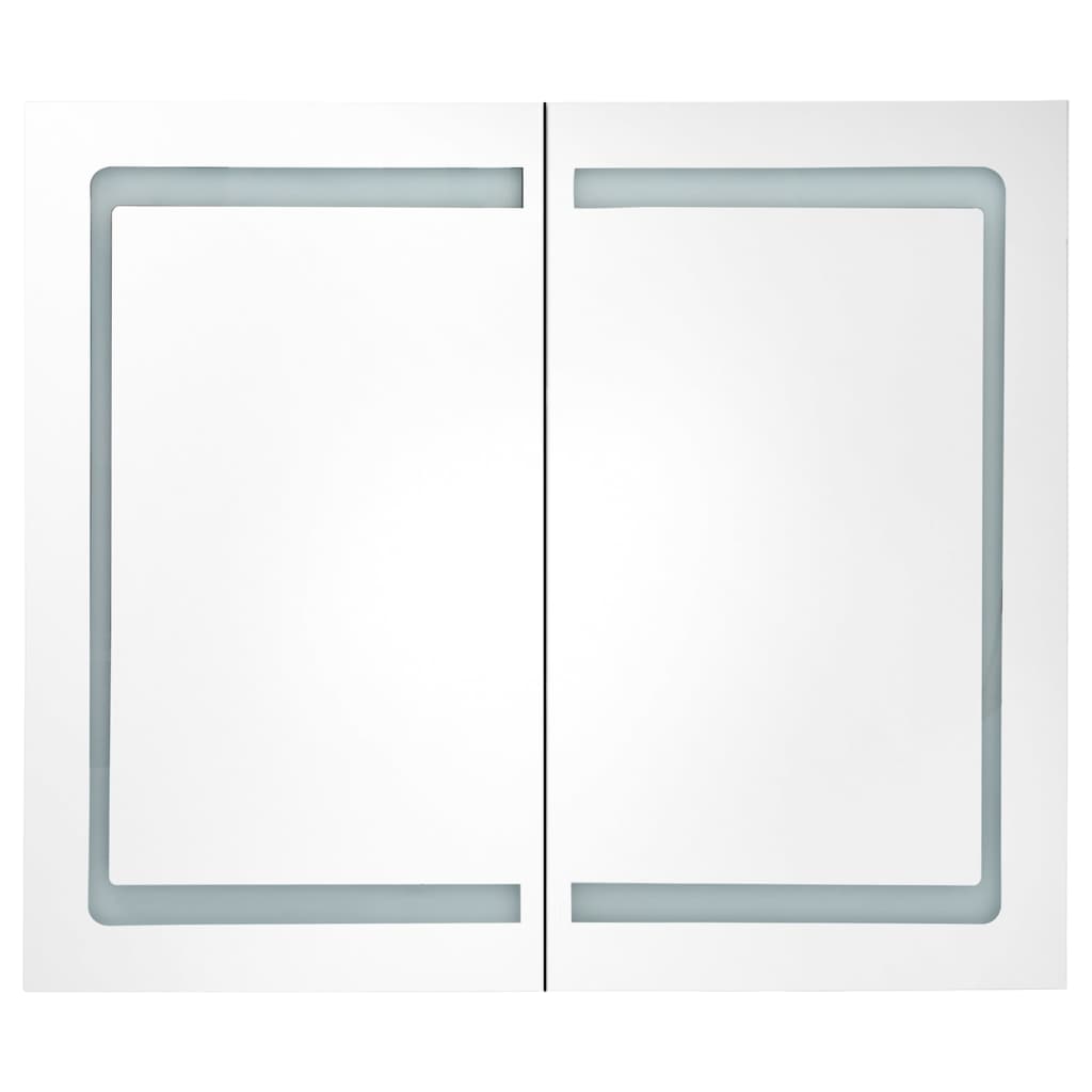 LED kylpyhuoneen peilikaappi kiiltävä musta 80x12x68 cm - Sisustajankoti.fi