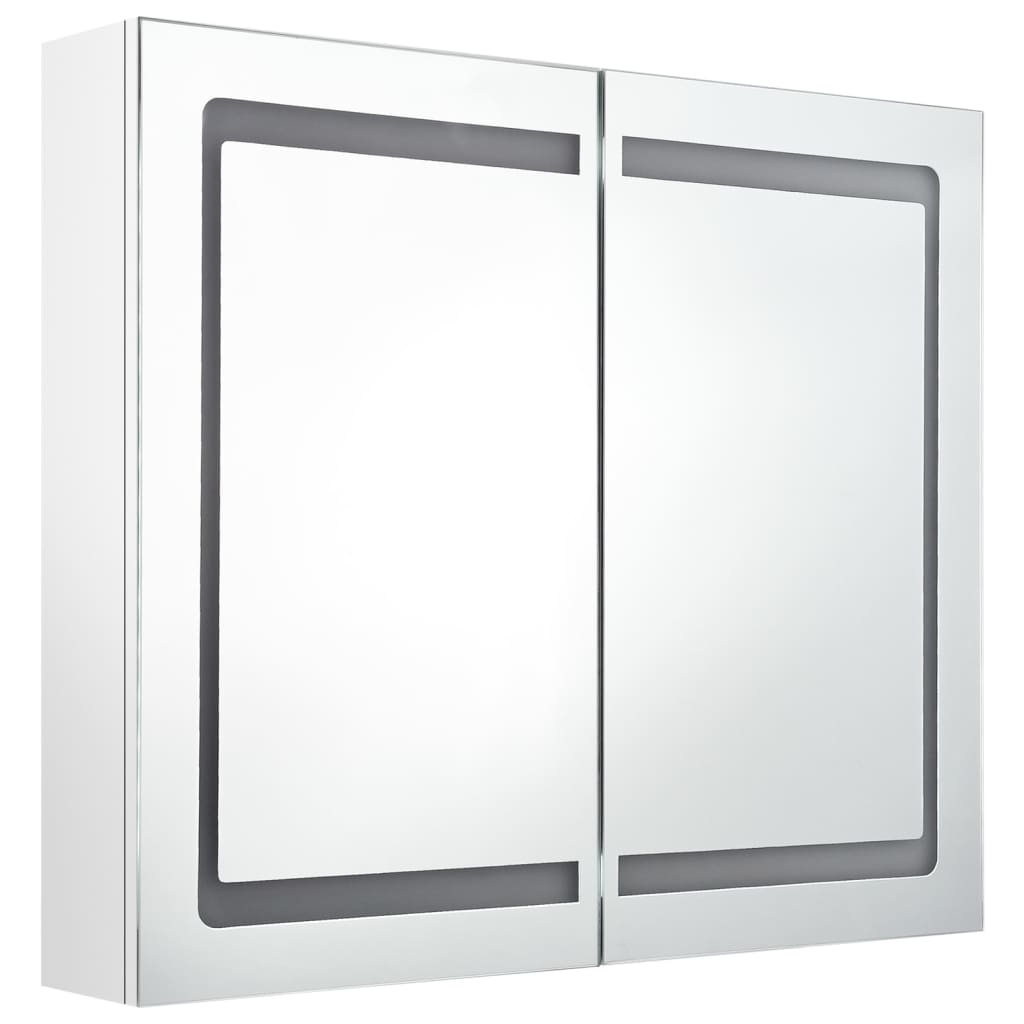 LED kylpyhuoneen peilikaappi kiiltävä valkoinen 80x12x68 cm - Sisustajankoti.fi