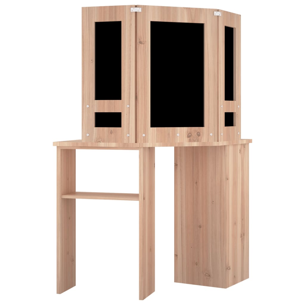 Meikkipöytä kulmaan LED-valoilla tammi 111x54x141,5 cm - Sisustajankoti.fi
