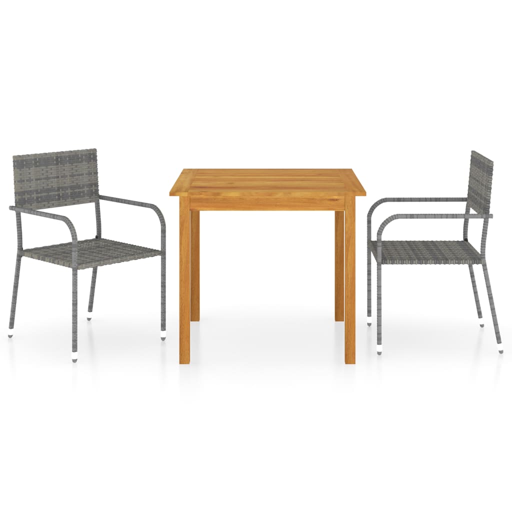 3-osainen Puutarhan ruokailuryhmä harmaa - Sisustajankoti.fi