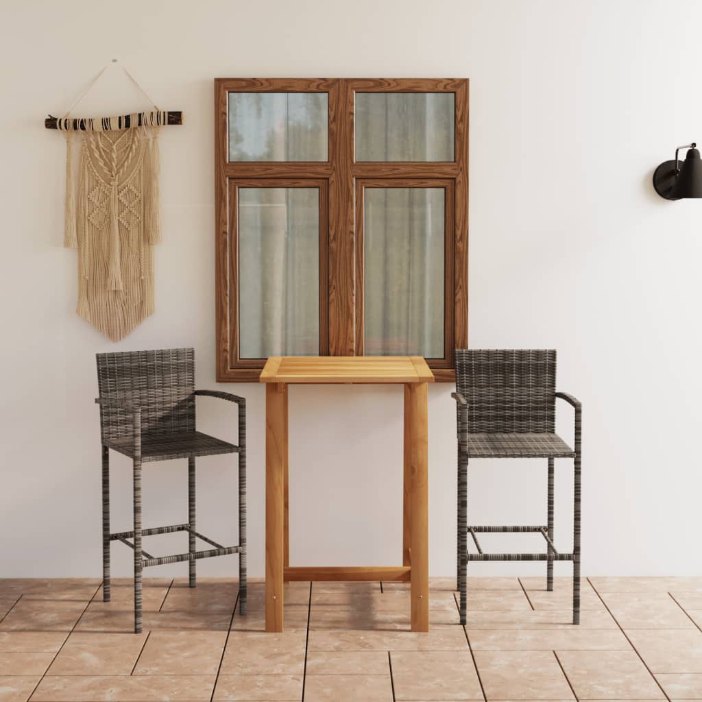 3-osainen Ulkobaariryhmä harmaa - Sisustajankoti.fi