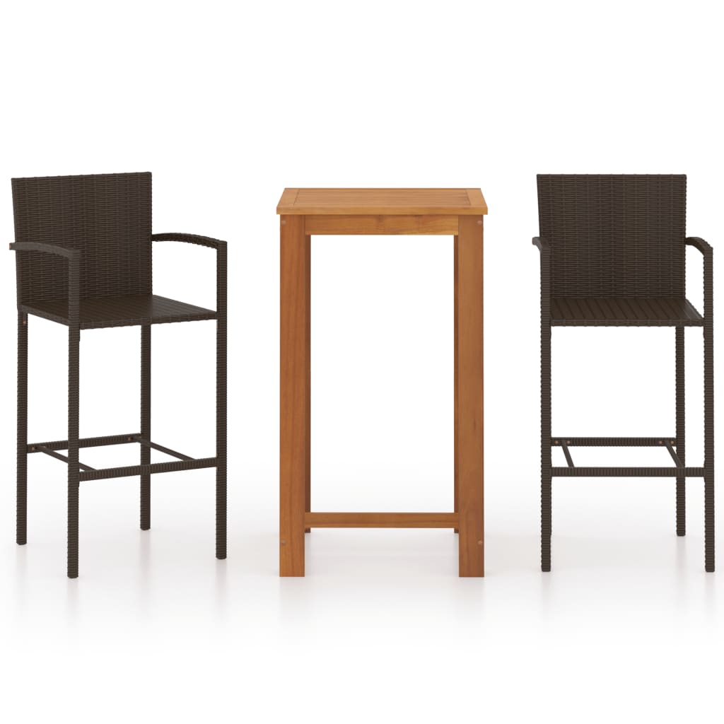 3-osainen Ulkobaariryhmä ruskea - Sisustajankoti.fi