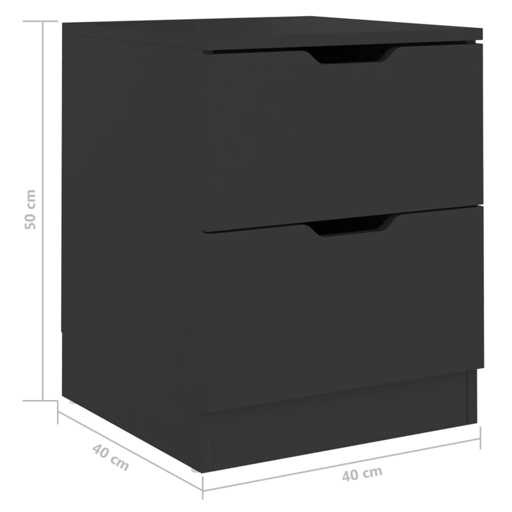 Yöpöytä musta 40x40x50 cm lastulevy - Sisustajankoti.fi
