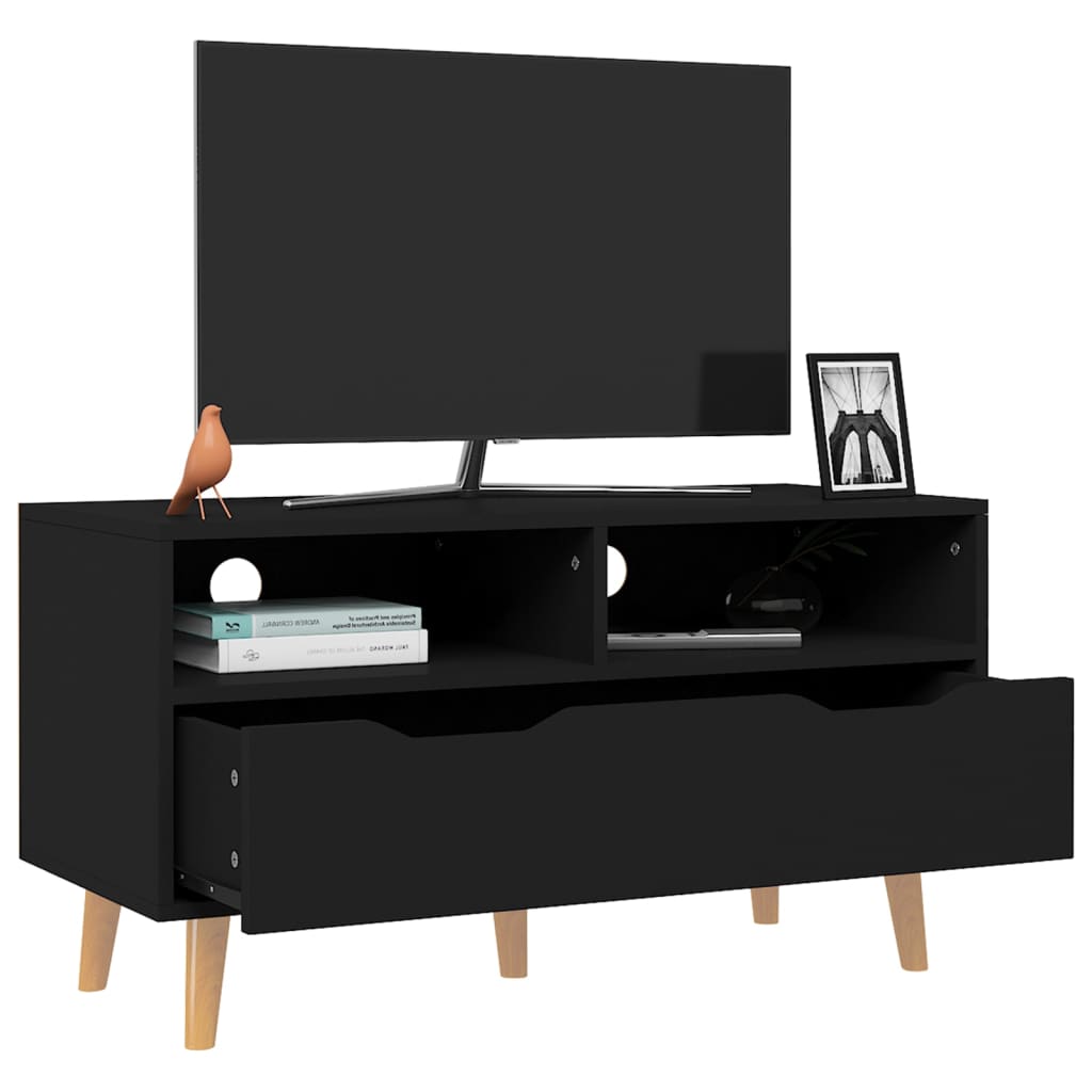 TV-taso musta 90x40x48,5 cm lastulevy - Sisustajankoti.fi