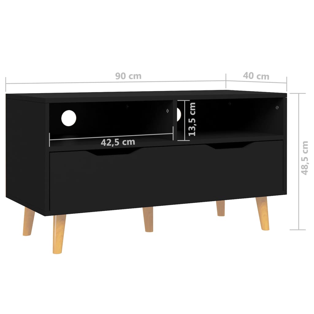 TV-taso musta 90x40x48,5 cm lastulevy - Sisustajankoti.fi