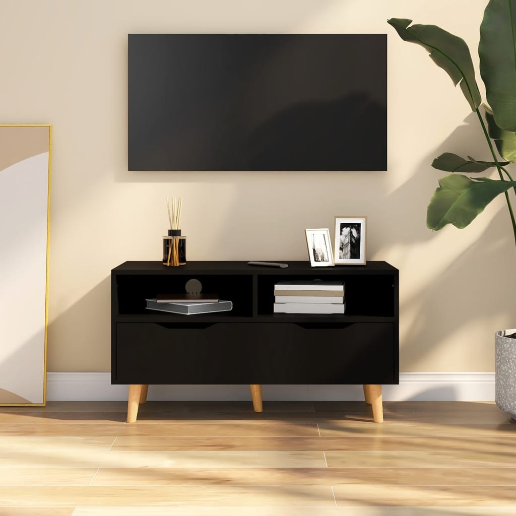 TV-taso musta 90x40x48,5 cm lastulevy - Sisustajankoti.fi