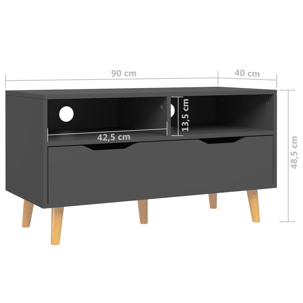 TV-taso harmaa 90x40x48,5 cm lastulevy - Sisustajankoti.fi