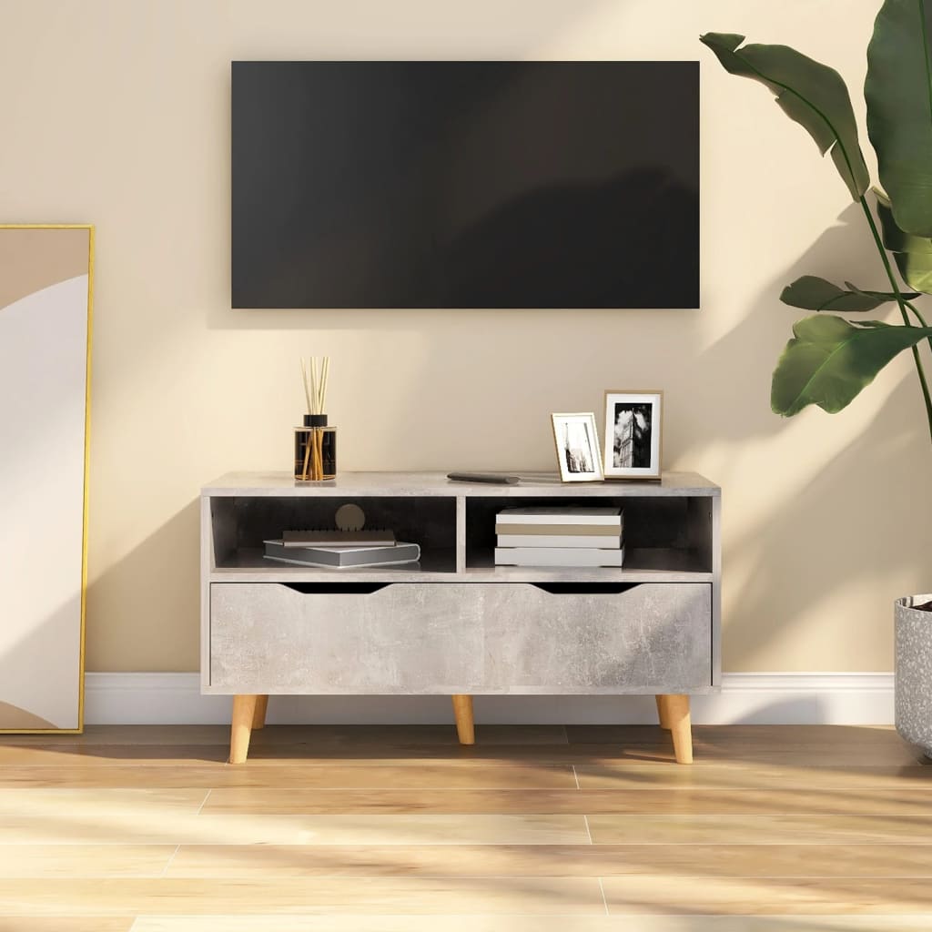TV-taso betoninharmaa 90x40x48,5 cm lastulevy - Sisustajankoti.fi