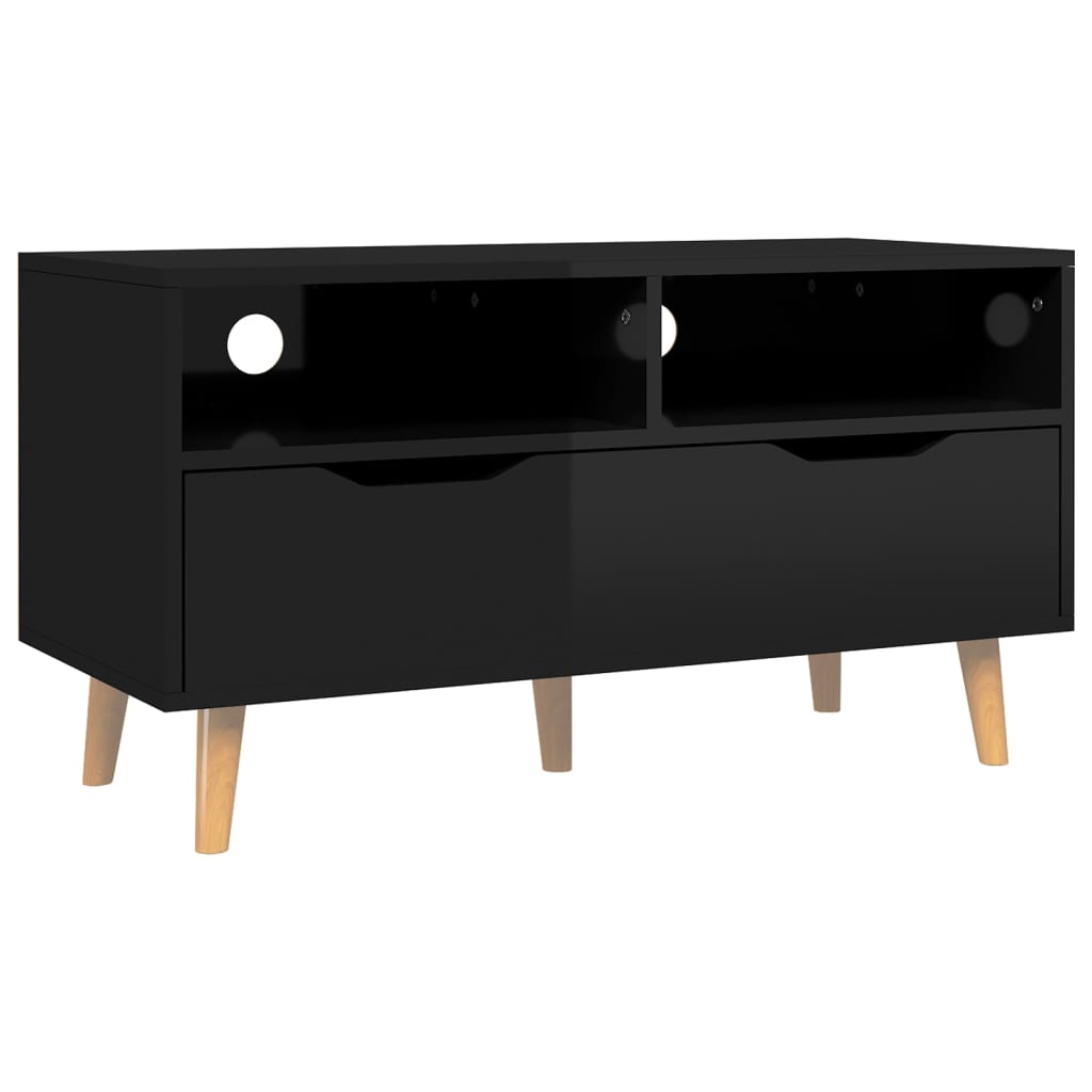 TV-taso korkeakiilto musta 90x40x48,5 cm lastulevy - Sisustajankoti.fi