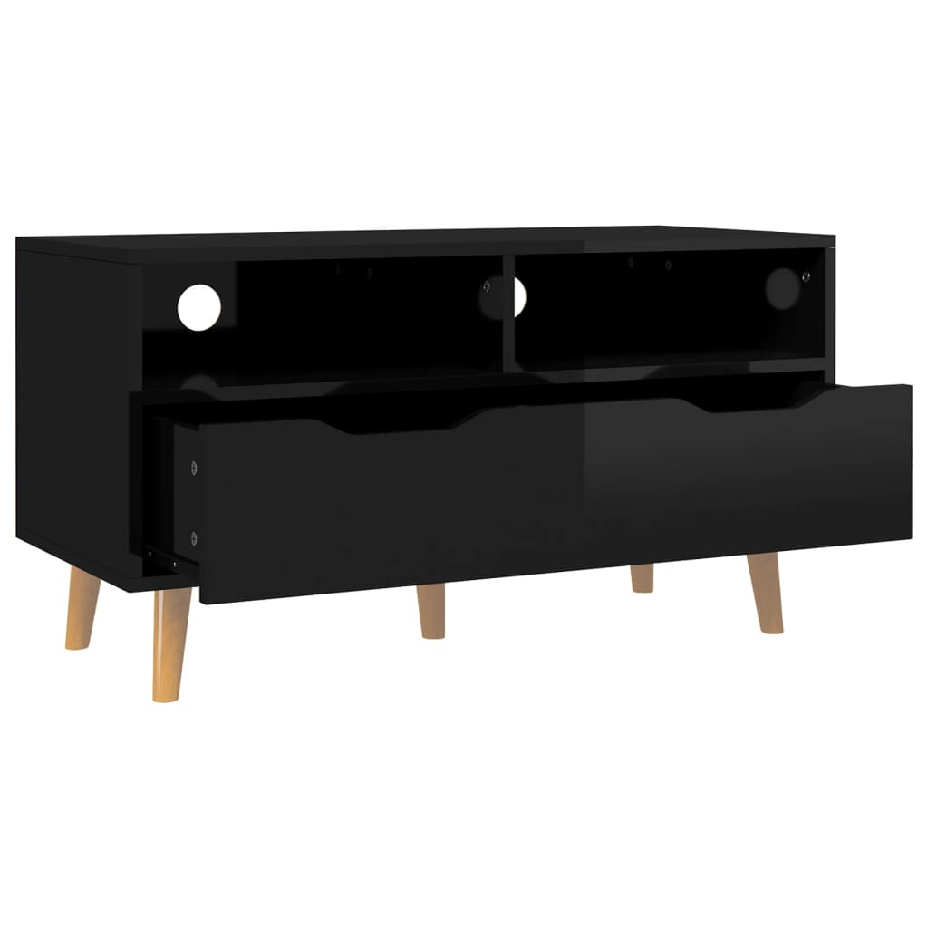 TV-taso korkeakiilto musta 90x40x48,5 cm lastulevy - Sisustajankoti.fi