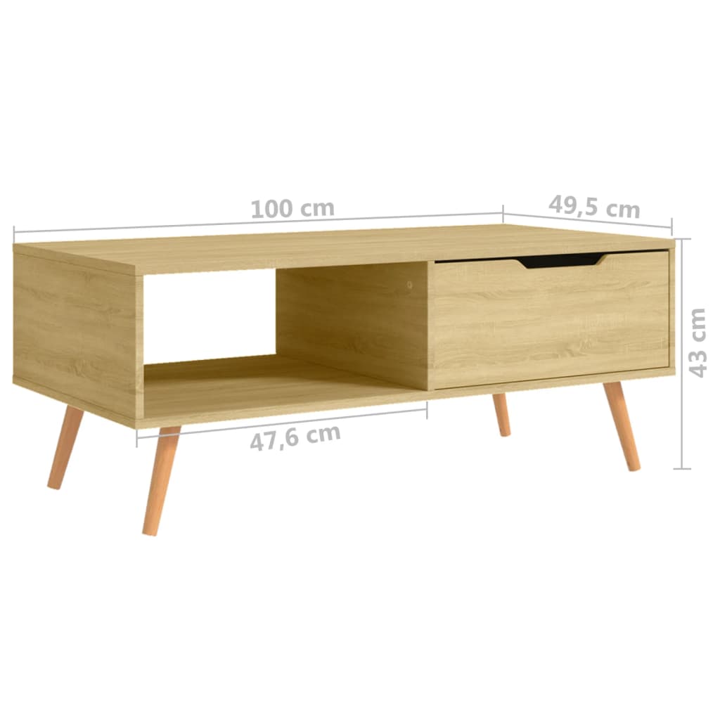 Sohvapöytä Sonoma-tammi 100x49,5x43 cm lastulevy - Sisustajankoti.fi