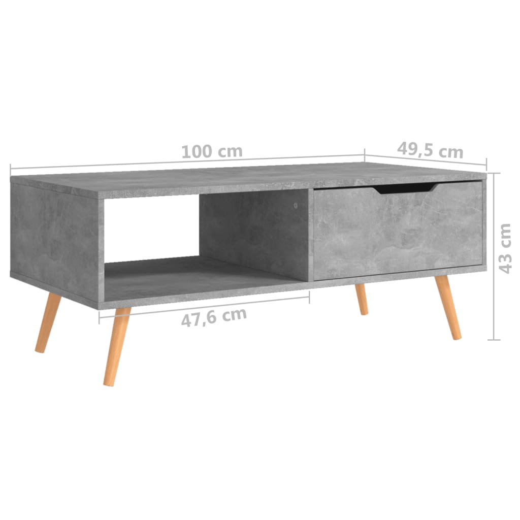 Sohvapöytä betoninharmaa 100x49,5x43 cm lastulevy - Sisustajankoti.fi