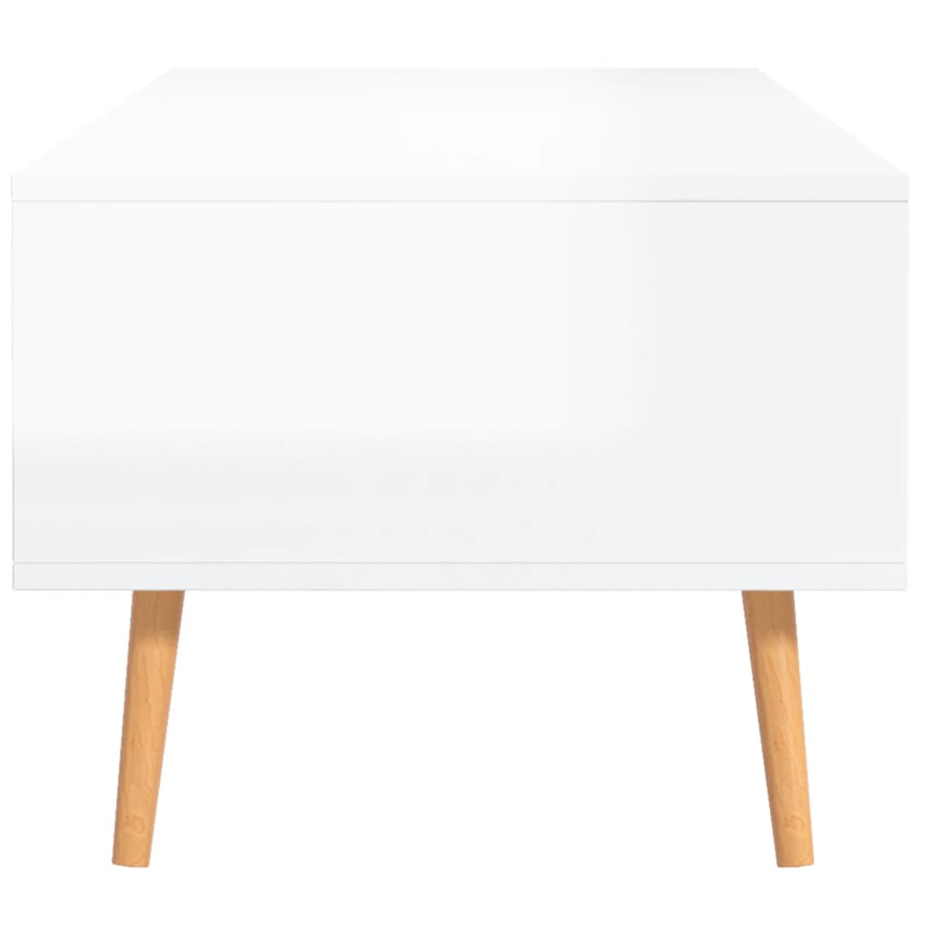 Sohvapöytä korkeakiilto valkoinen 100x49,5x43 cm lastulevy - Sisustajankoti.fi