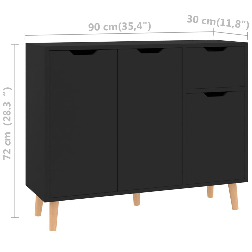 Senkki musta 90x30x72 cm - Sisustajankoti.fi