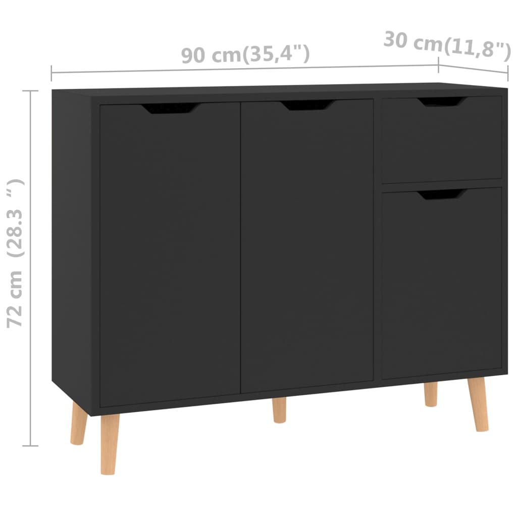 Senkki korkeakiilto musta 90x30x72 cm - Sisustajankoti.fi