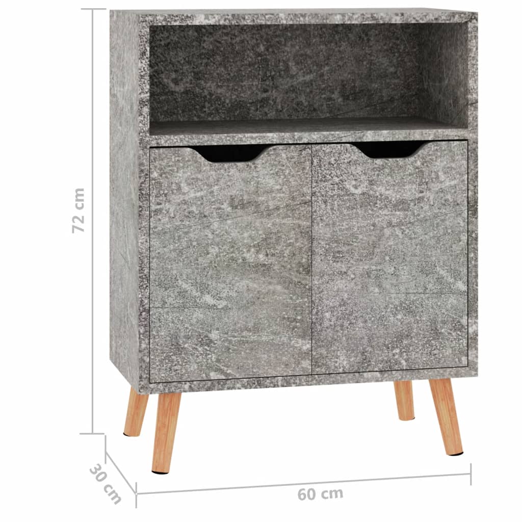 Senkki betoninharmaa 60x30x72 cm lastulevy - Sisustajankoti.fi