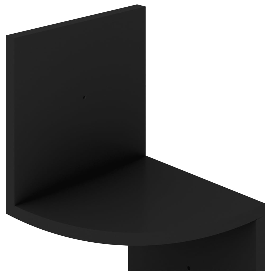 Seinäkulmahylly musta 19x19x123 cm lastulevy - Sisustajankoti.fi