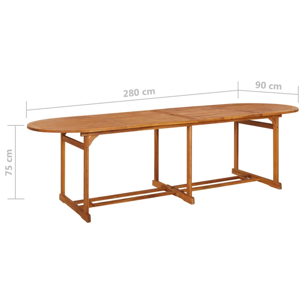 Puutarharuokapöytä 280x90x75 cm täysi akaasiapuu - Sisustajankoti.fi