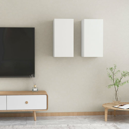 TV-tasot 2 kpl valkoinen 30,5x30x60 cm - Sisustajankoti.fi
