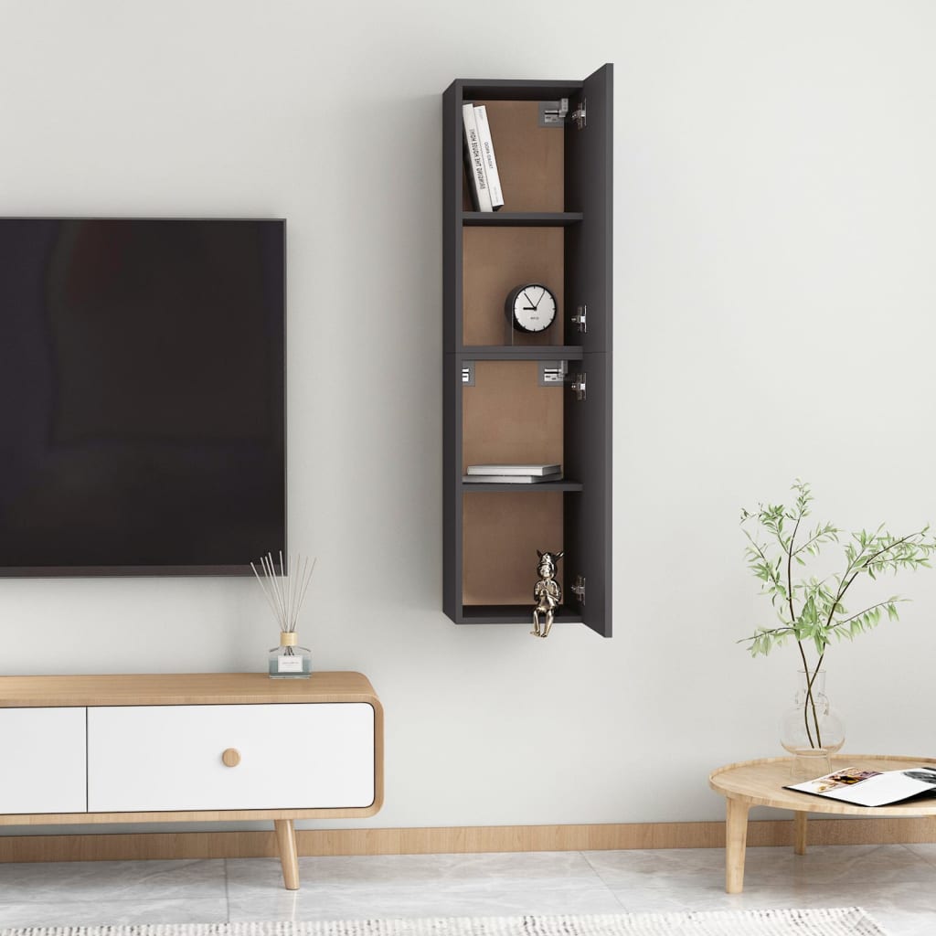TV-tasot 2 kpl harmaa 30,5x30x60 cm - Sisustajankoti.fi