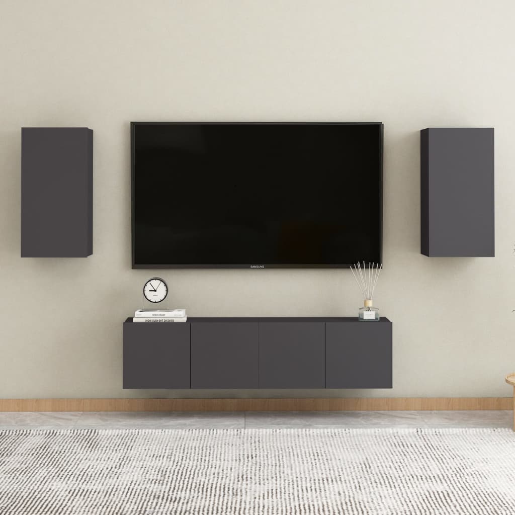 TV-tasot 2 kpl harmaa 30,5x30x60 cm - Sisustajankoti.fi