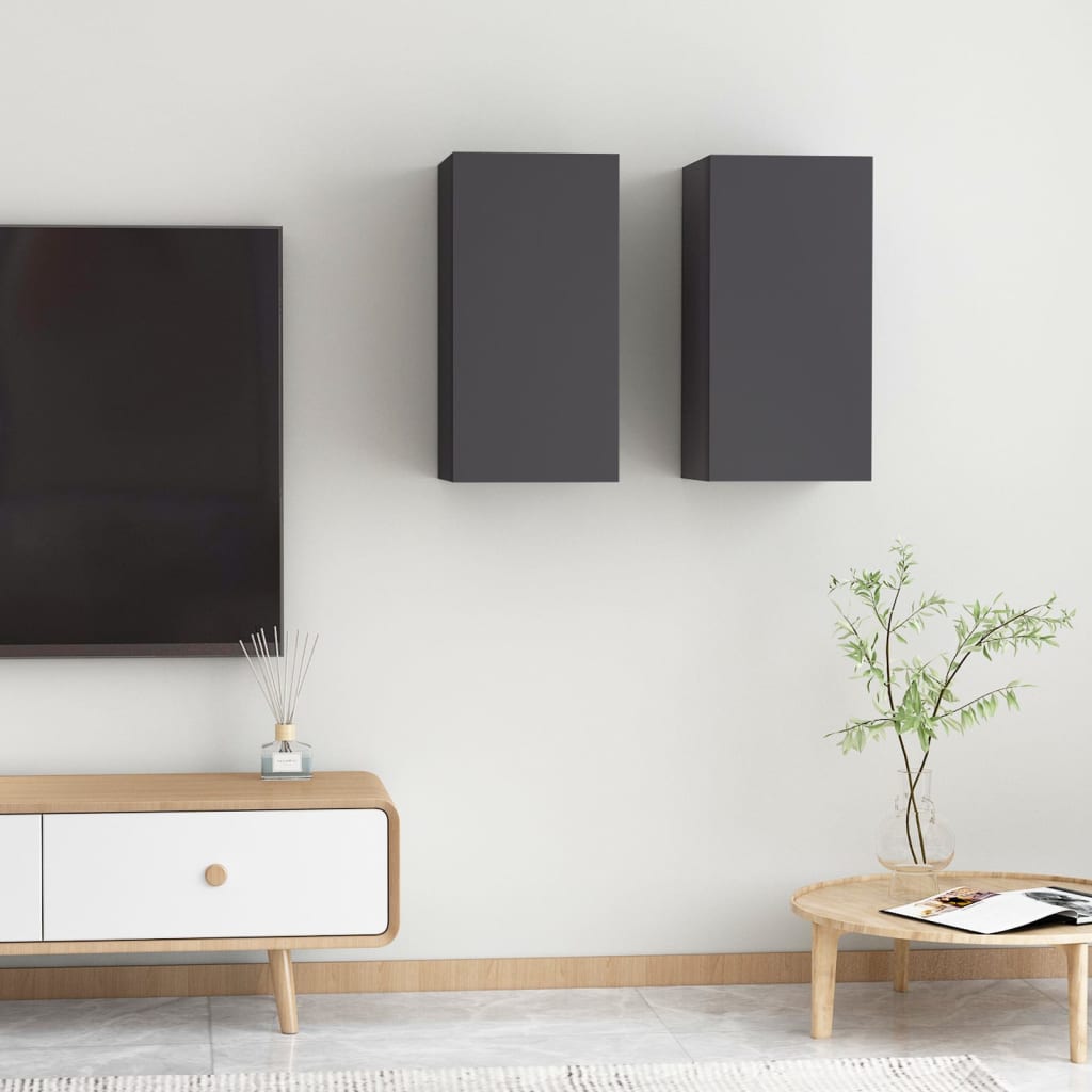 TV-tasot 2 kpl harmaa 30,5x30x60 cm - Sisustajankoti.fi