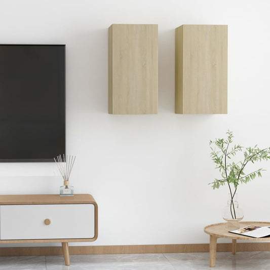 TV-tasot 2 kpl Sonoma-tammi 30,5x30x60 cm - Sisustajankoti.fi