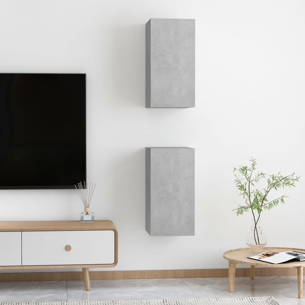 TV-tasot 2 kpl betoninharmaa 30,5x30x60 cm - Sisustajankoti.fi