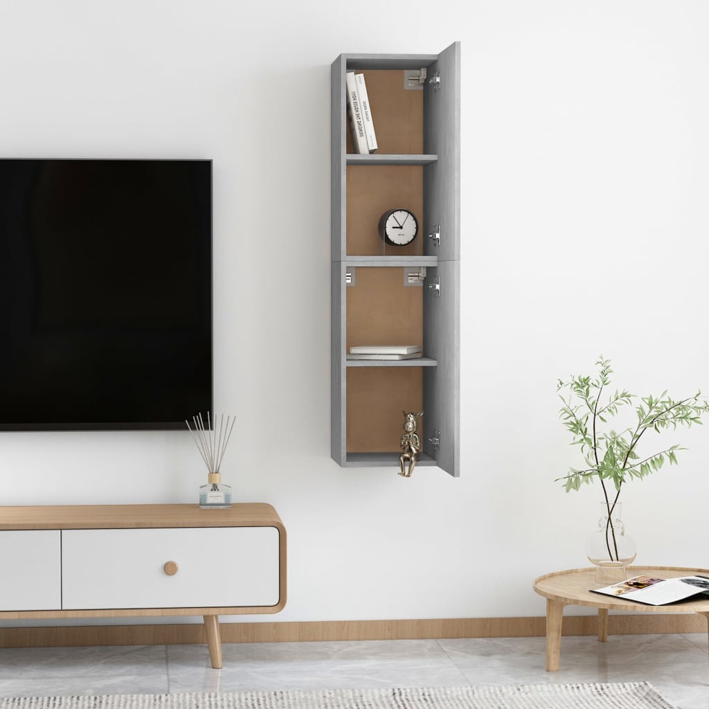 TV-tasot 2 kpl betoninharmaa 30,5x30x60 cm - Sisustajankoti.fi