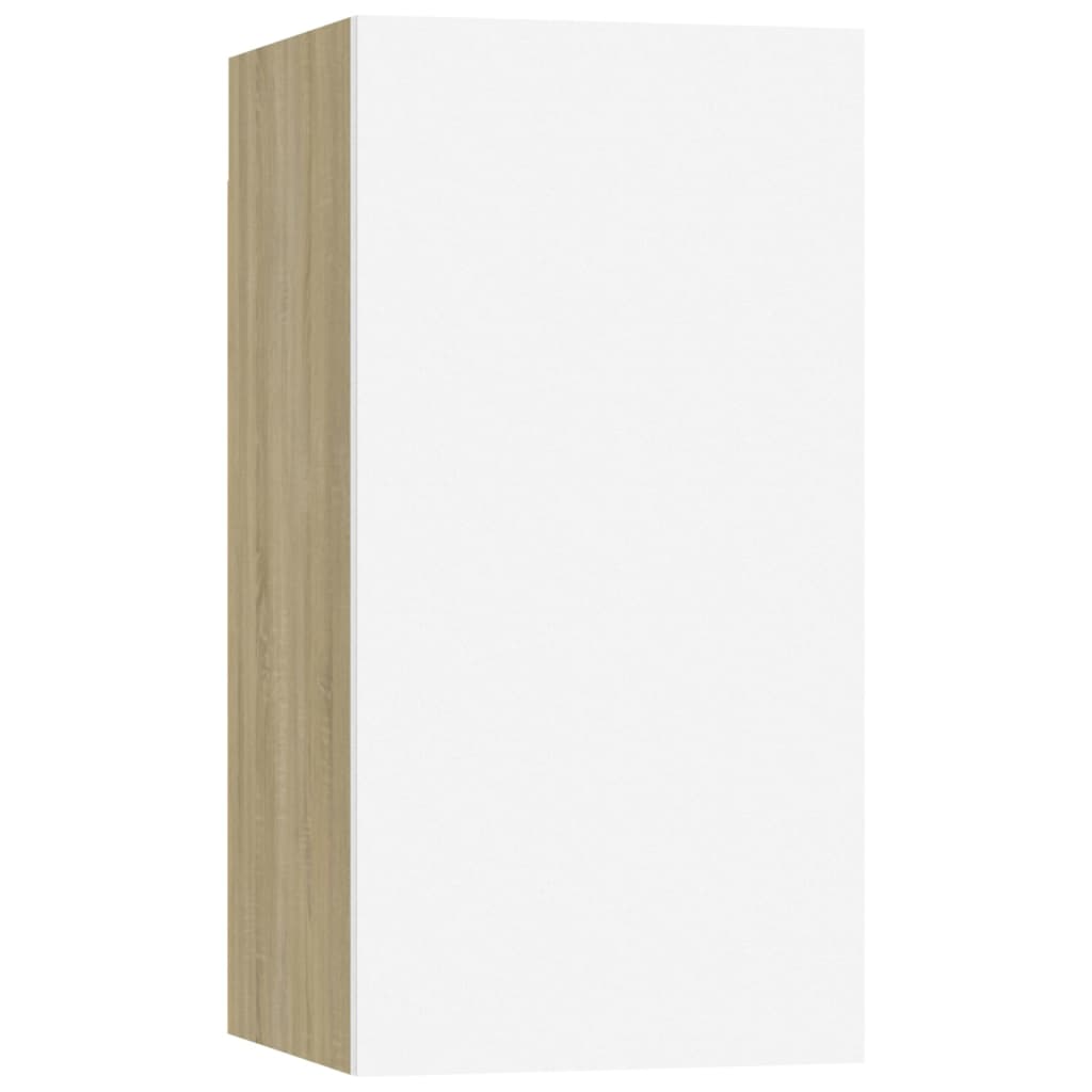 TV-tasot 2 kpl valkoinen ja Sonoma-tammi 30,5x30x60cm - Sisustajankoti.fi